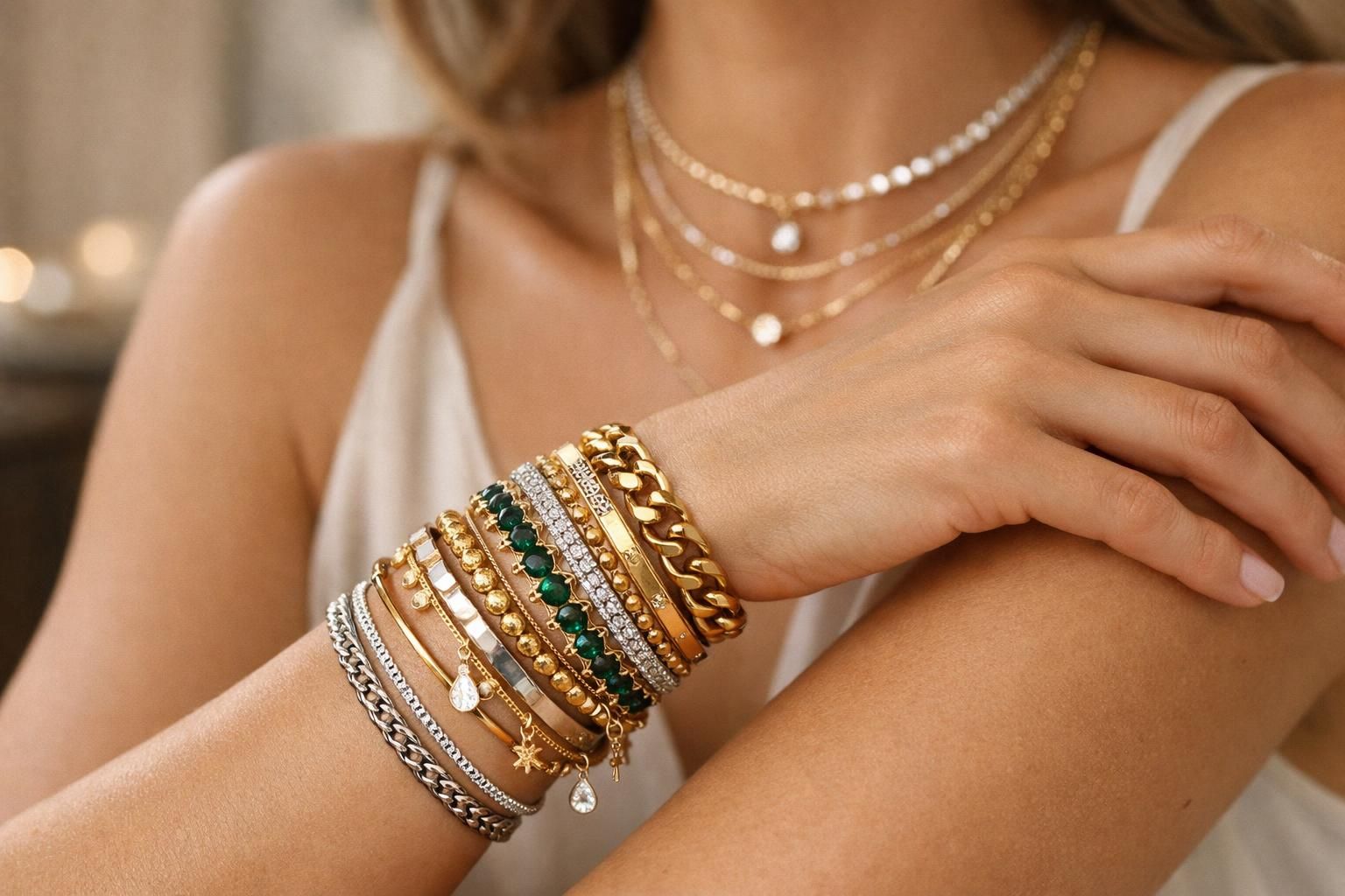 découvrez comment maîtriser la tendance du layering et sublimer votre style avec une accumulation de bijoux élégante et harmonieuse.